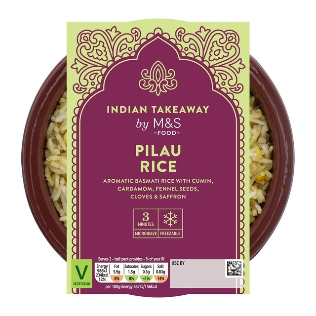 M&S Pilau Rice Flavoured with Cumin, Fennel & Saffron 300g, imported from the UK