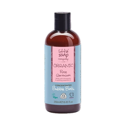 M&S Little Soap Company Organic Concentrated Rose Geranium Bubble Bath 250ml- Buy online at McGrocer