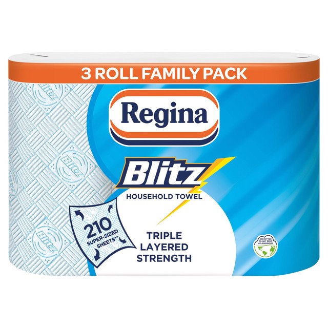 Regina Blitz kitchen roll 3 roll, imported from the UK