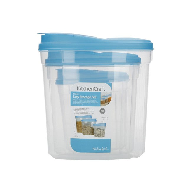 KitchenCraft Easy Pour Food Storage Set with 4.5L, 2L, and 1.2L containers, UK version