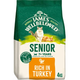 James Wellbeloved senior dry cat food turkey bag, imported from the UK