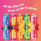 Poppi wild berry soda cans 330ml, imported from the UK