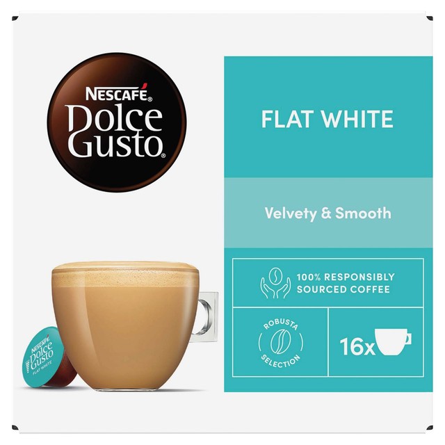 Dolce Gusto Flat White coffee pods 16 capsules, imported from the UK