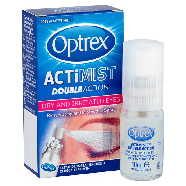 Optrex ActiMist Double Action Eye Spray 10ml, imported from the UK