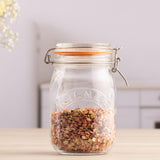 Kilner Round Clip Top Jar 1 Litre Glass, imported from the UK