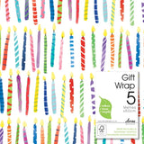 Deva Designs Party Candles gift wrap roll 5m, imported from the UK