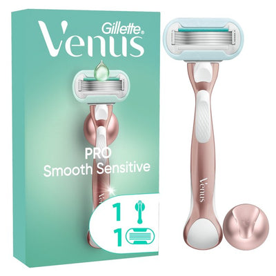 M&S Gillette Venus Deluxe Smooth Sensitive Razor Rose Gold Handle- Buy online at McGrocer
