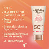 Hawaiian Tropic Glowing Protection Face Sun Cream SPF 50 50ml, UK version