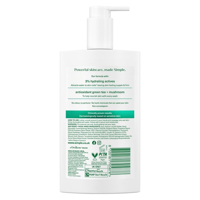 Simple Age Resist+ facial wash 240ml (British brand)
