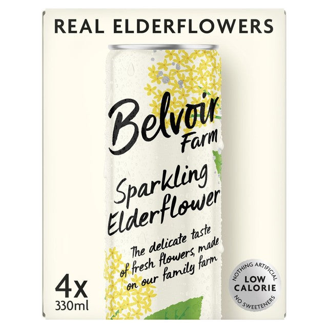 Belvoir Sparkling Elderflower Delicious & Light Cordial 4 x 330ml - British product