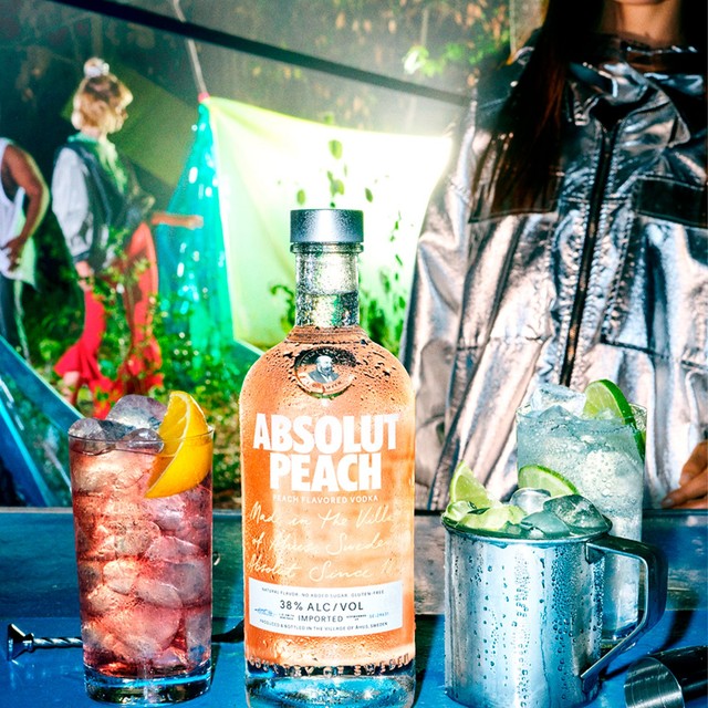 Absolut peach flavoured vodka - British product