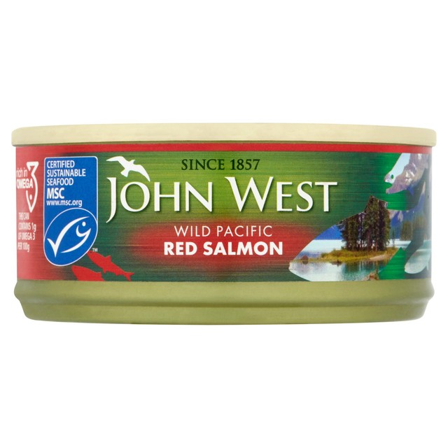 John West wild pacific red salmon canned 105g, UK version