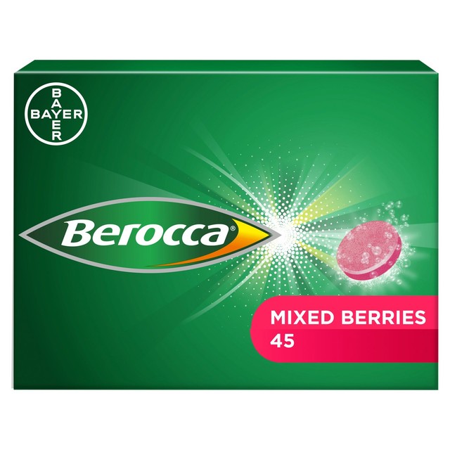 Berocca Mixed Berries effervescent vitamin tablets 45 tablets - British product