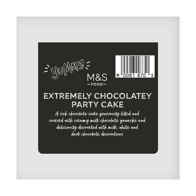 M&S milk chocolate party cake 1.45kg, imported from the UK