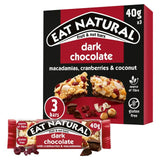 Eat Natural Dark Chocolate with Cranberries Macadamias Fruit  Nut Cereal Bars 3x40g