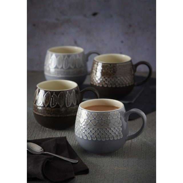 Mason Cash Grey Impressions Mug 350ml, imported from the UK