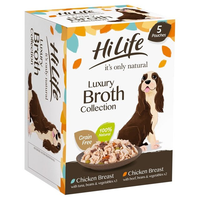 HiLife wet dog food pouches 5x100g chicken and beef, UK version