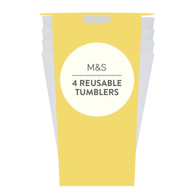 M&S Weiße wiederverwendbare Picknick-Becher Plastikbecher
