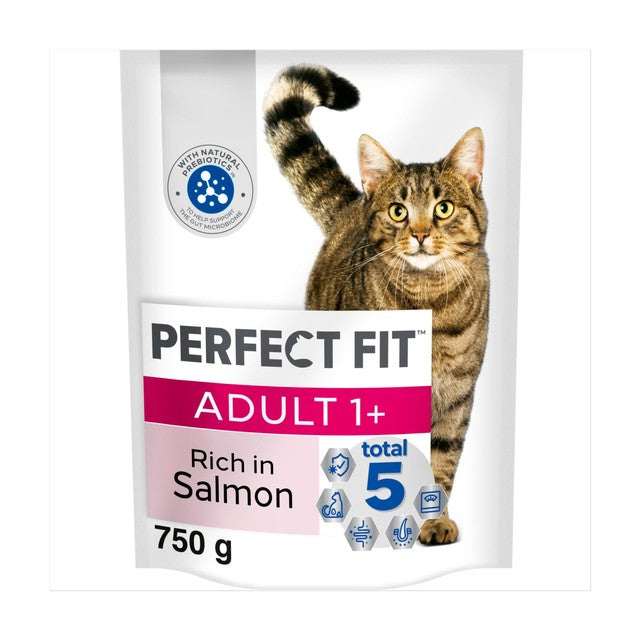 Perfect Fit salmon dry cat food 750g, imported from the UK