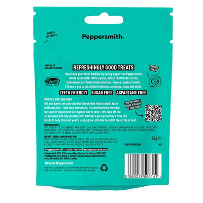 Peppersmith 100% Xylit Mighty Pouch Pfefferminz zuckerfreie Bonbons 50g