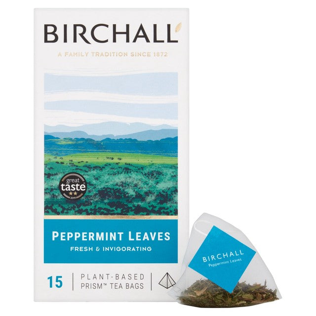Birchall peppermint leaves tea bags 15 per pack - British product
