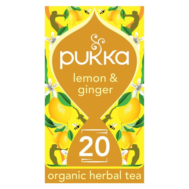 Pukka Herbs lemon ginger manuka honey herbal tea bags 20 bags, imported from the UK