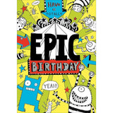 Woodmansterne Aliens Totally Epic Birthday Card 13cm x 18cm - British product