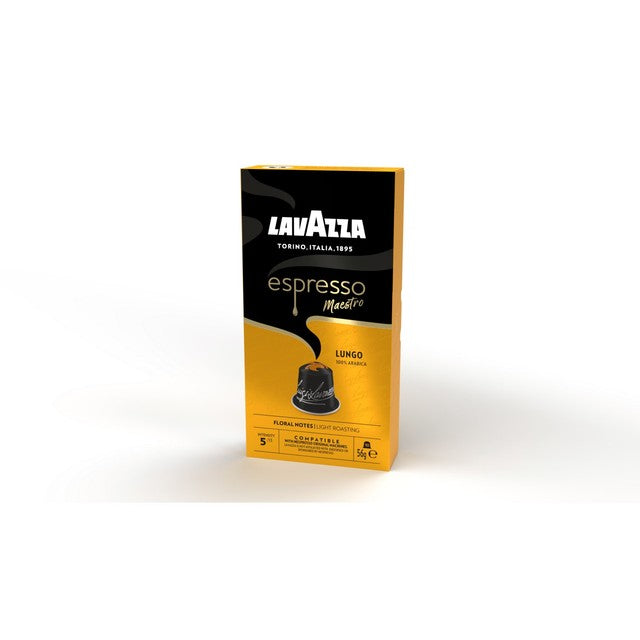 Lavazza espresso lungo aluminium Nespresso compatible coffee capsules 10 pack, UK version