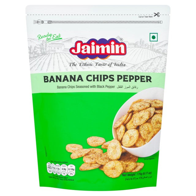 Jaimin banana chips with black pepper 175g, UK version