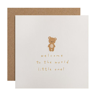 M&S M&S Spencer Bear Welcome New Baby Greeting Card 15cm x 15cm- Buy online at McGrocer