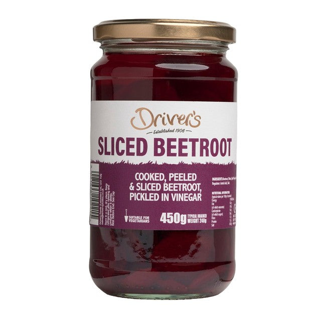 Drivers organic sliced pickled beetroot - British product