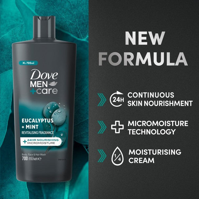 Dove mint and eucalyptus shower gel 700ml - British product