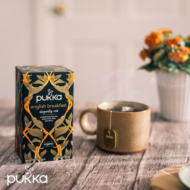 Pukka Organic English Breakfast Tea 20 bags, imported from the UK