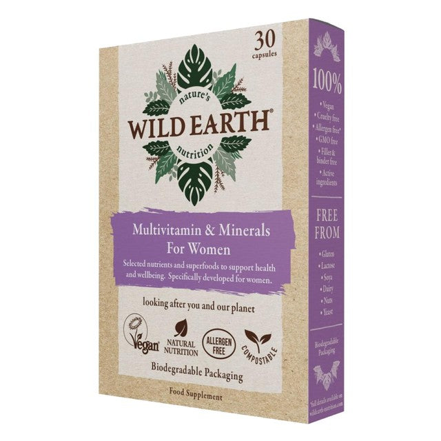Wild Earth women's multivitamin capsules 30 capsules (British brand)