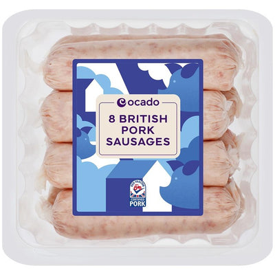 Ocado 8 British Pork Sausages Gluten Free 454g