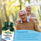 Natures Aid Vegetarian Flaxseed Oil 1000mg capsules, imported from the UK