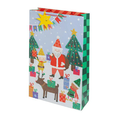 Sac cadeau géant festif Scène enneigée Père Noël et elfes avec étiquette Sainsburys - Acheter en ligne sur McGrocer