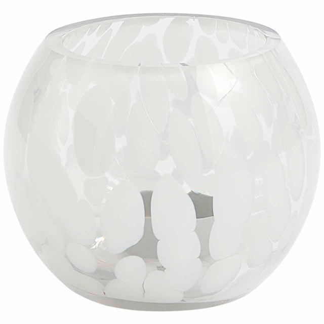 M&S Confetti Glass Tealight Holder White One Size, imported from the UK