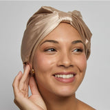 Silver Cloud hair wrap in caramel (British brand)