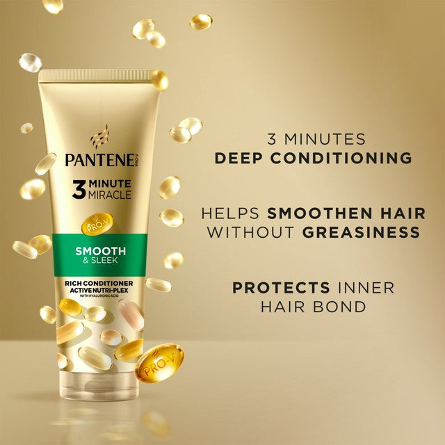 Pantene smooth & sleek deep conditioner 220ml, imported from the UK
