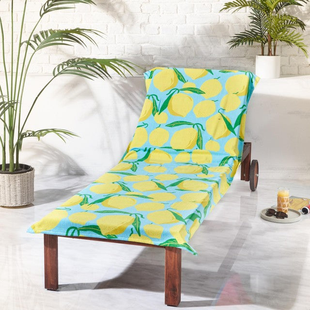 Catherine Lansfield lemon print sun lounger towel 92x180 cm (British brand)