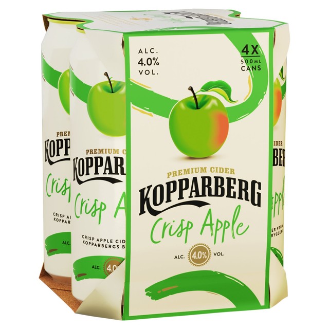 Kopparberg Crisp Apple Fruit Cider in 4 x 500ml cans, UK version