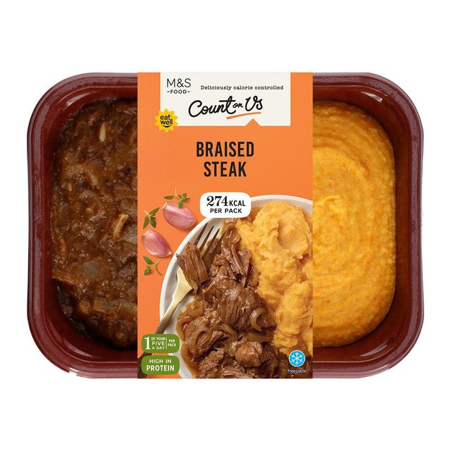 M&S Count On Us Braised Beef Meal 380g imported from the UK