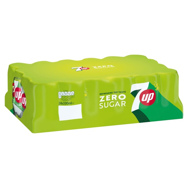 7up Zero Sugar Lemon Lime Soft Drink 24 x 330ml (British brand)