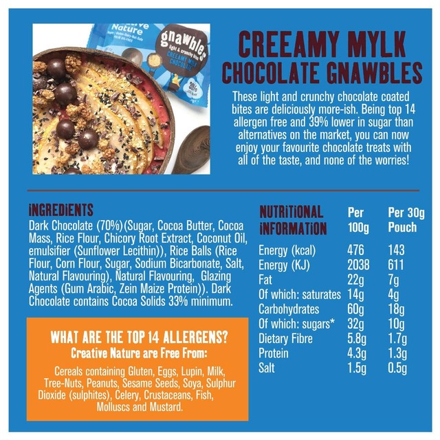 Creative Nature Creeamy Milk Chocolate cereal balls 30g - British product
