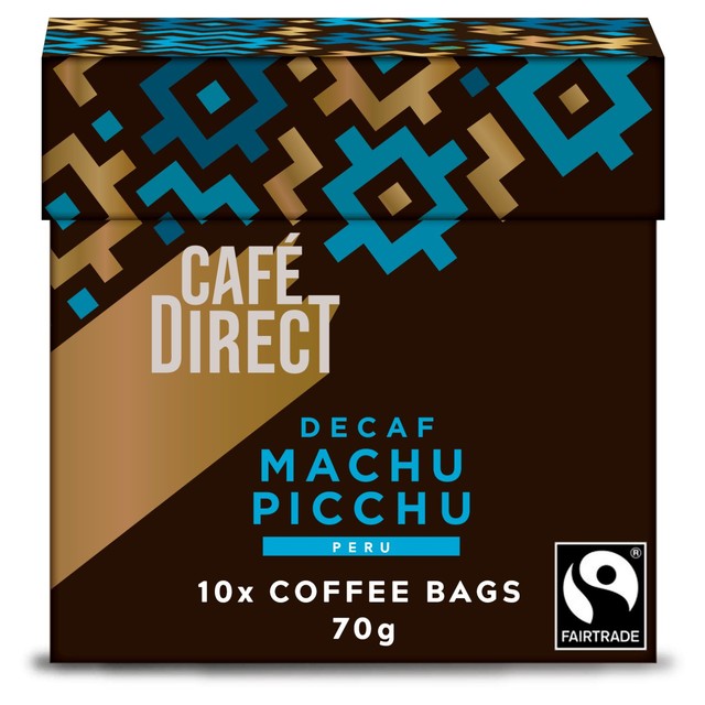 Cafedirect Machu Picchu decaf coffee bags - British product