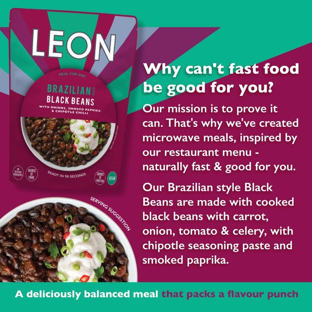 Leon Brazilian Style Black Beans 250g, UK version