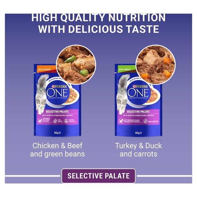 Purina One wet cat food Mini Fillets Selective Palate 8 x 85g, imported from the UK