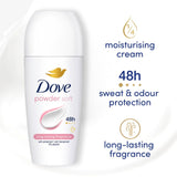 Dove powder anti-perspirant deodorant roll-on 50ml - British product