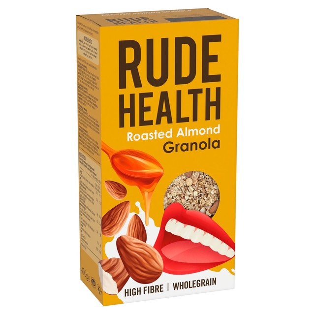 Rude Health almond granola 400g, imported from the UK